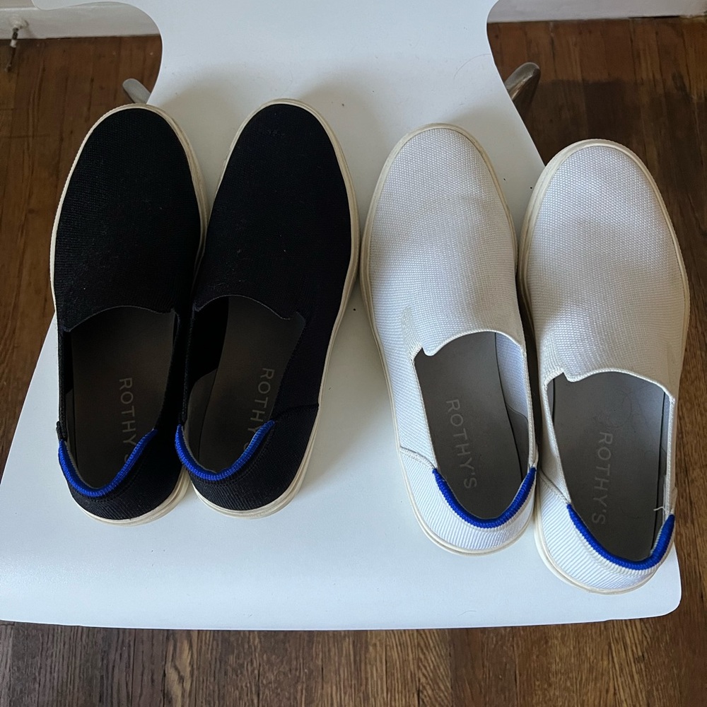Rothy’s The City Slip On Sneaker in Black & White